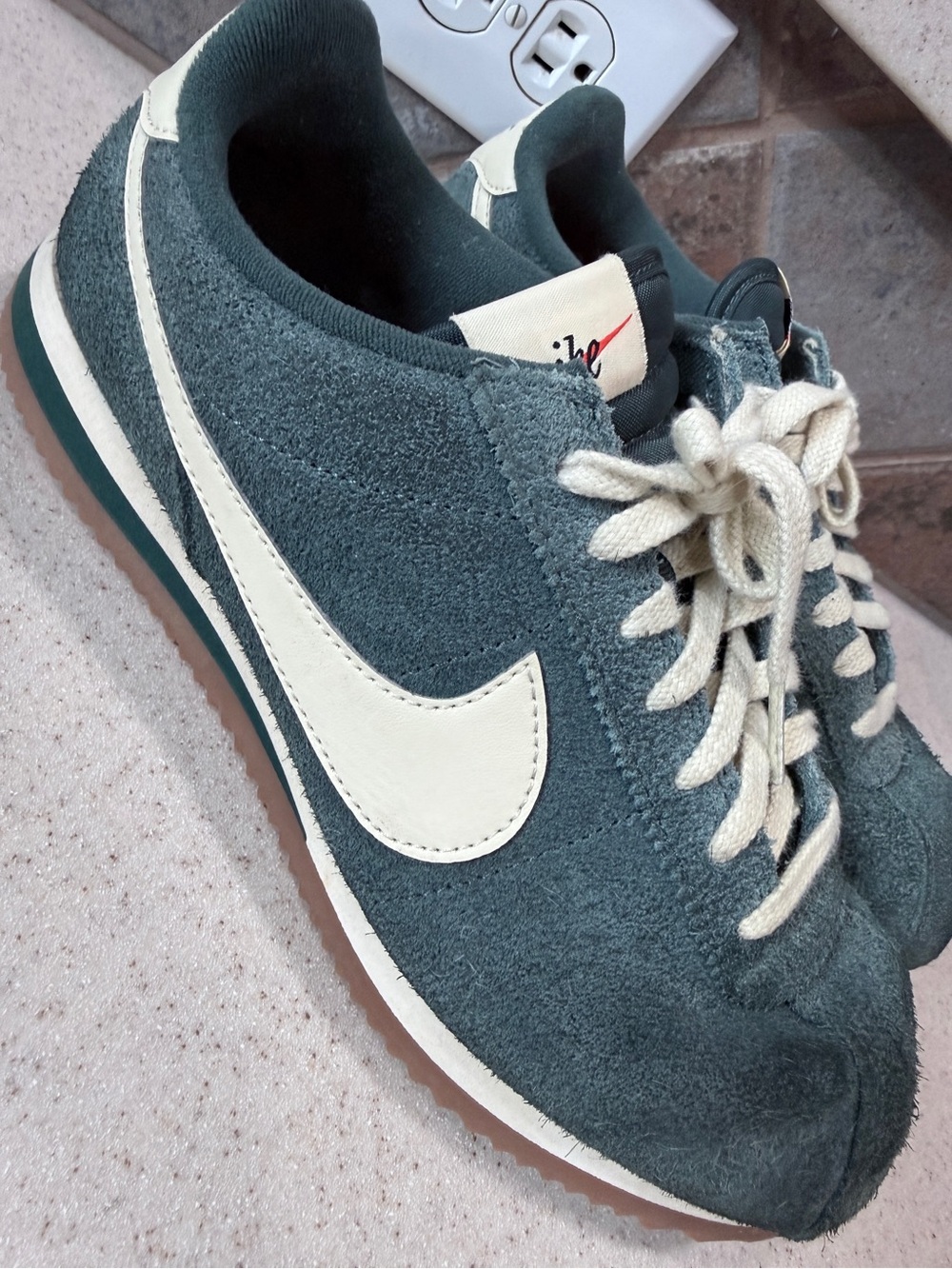 Nike Women's Suede Teal Runner with Cream Swoosh